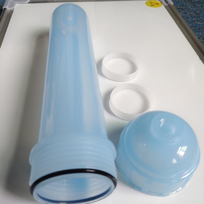 Casas de filtro de água semitransparentes de plástico com dentes de bloqueio